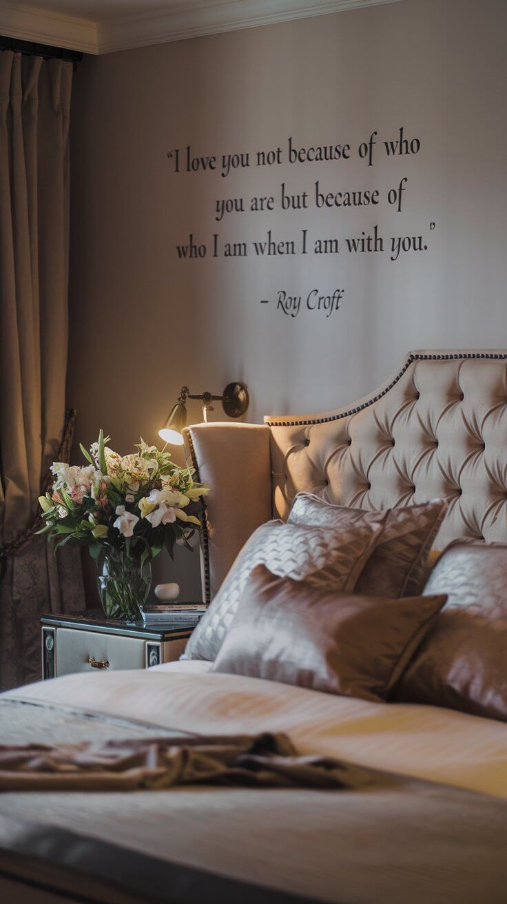 Using a Romantic Quote on Wall