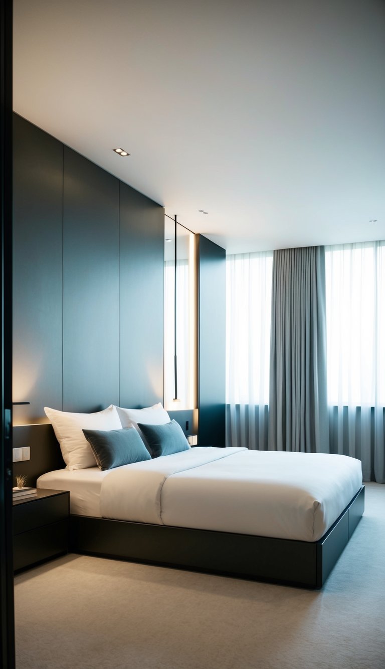 Luxury, modern and minimalistic Bedroom for couples with Under-bed Storage Solutions