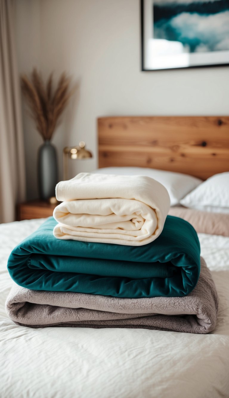 A cozy guest bedroom with Comfy Throw Blankets