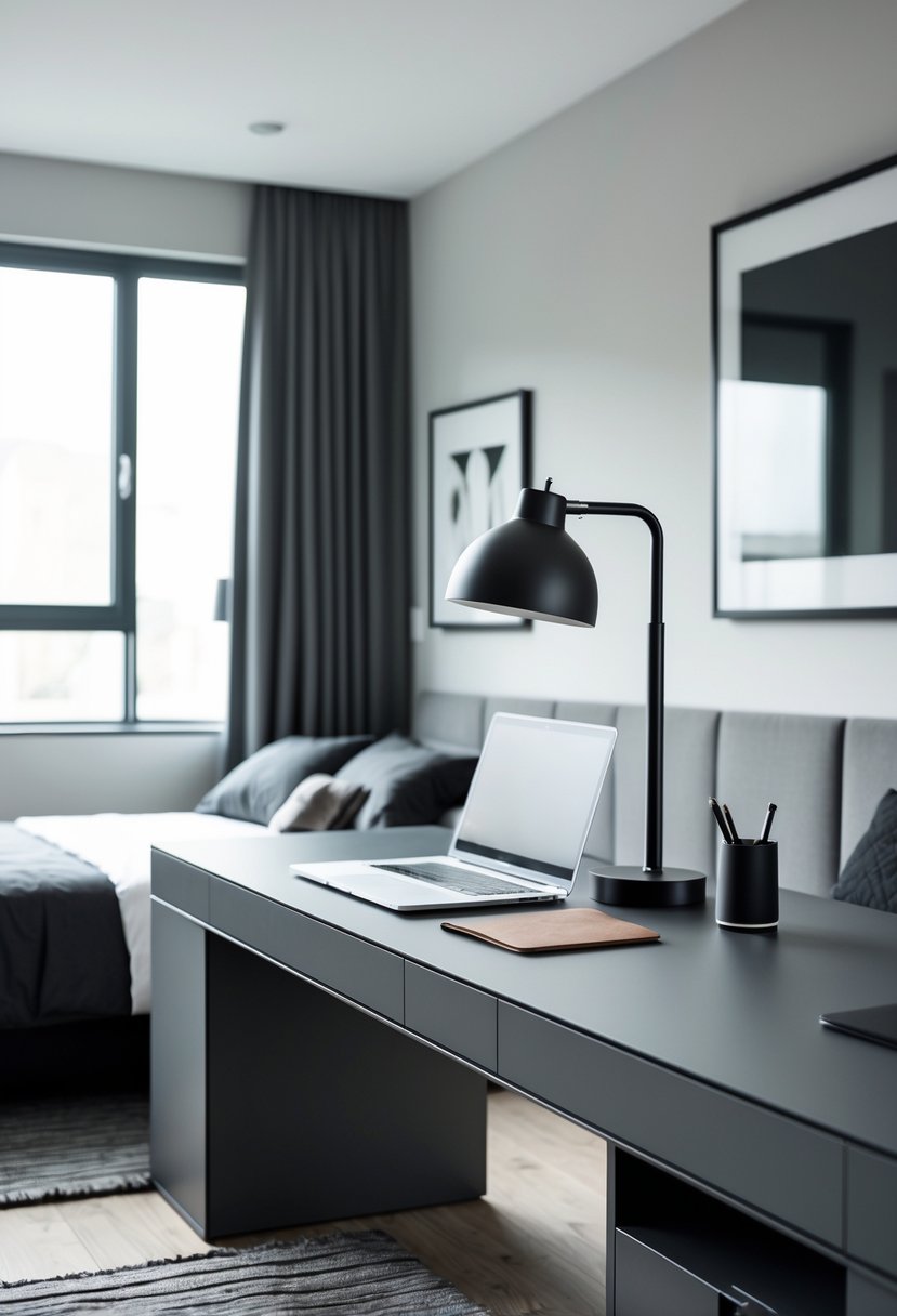 men bedroom featuring a GRaphite writing desk