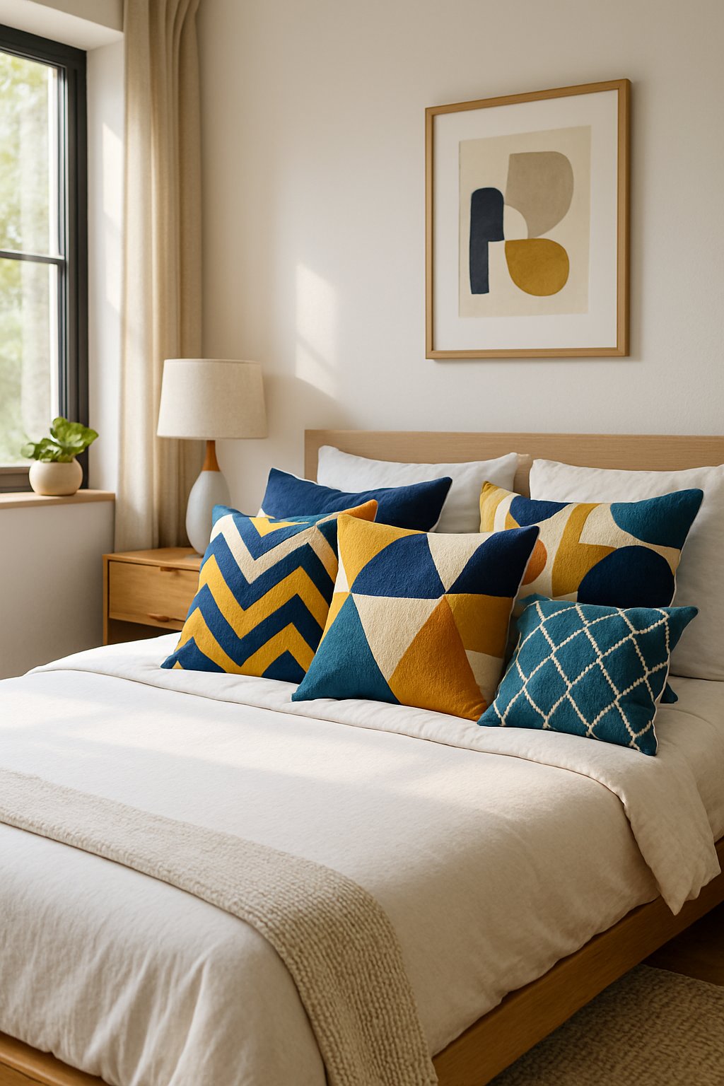 24 Beautiful Bedroom Ideas to Inspire Your Space 11 Beautiful bedroom ideas featuring Geometric Throw Pillows